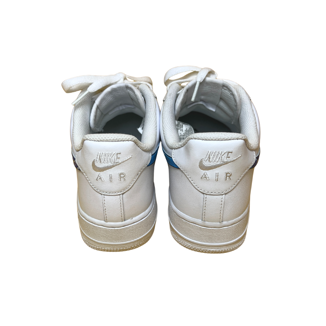 Nike Air Force 1 Triple White (Custom Wave Swoosh) | Size UK8 US9 EU42.5